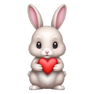 Bunny and heart  sticker