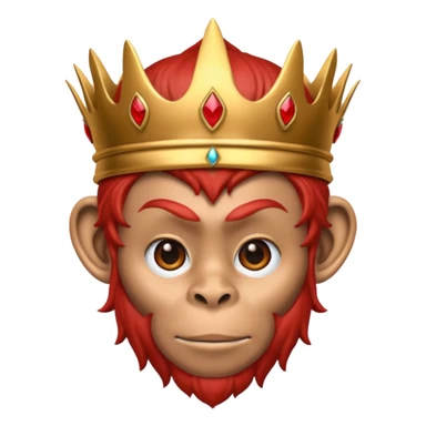 red monkey king with red crown sticker