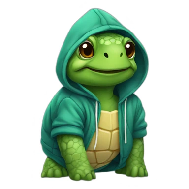 Turtle wearing a hoodie  sticker