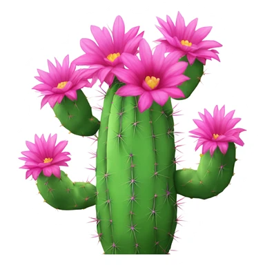 a cactus with pink flowers sticker