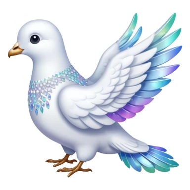 White Sparkly Dove sticker