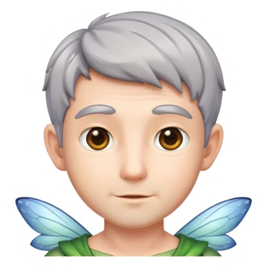 male fairy with short gray hair sticker