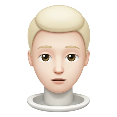 White toilet with a person's head visible in the bowl sticker