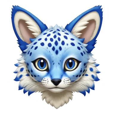 Cobalt-blue, sapphire-spotted, white-bellied, exotic Serval-sergal-Trico-fusion-animal-hybrid sticker