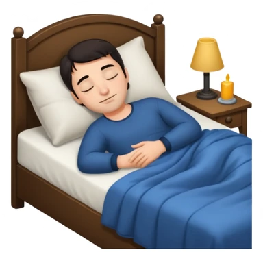 Rich man sleeping in a bed at night, dark hair, he is german very beautiful looks sticker