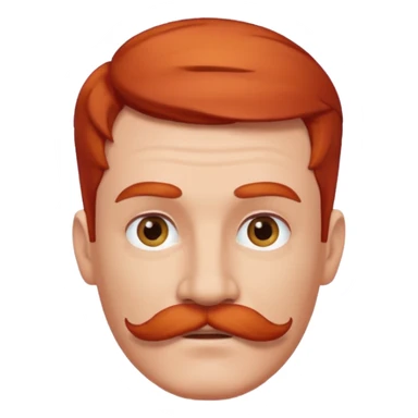 red haired guy with moustache sticker