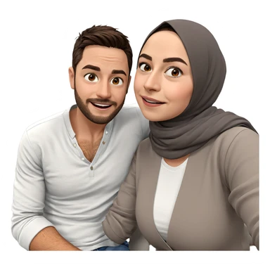 casual indoor couple moment sticker