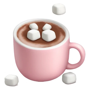 Light Pink mug of hot chocolate with marshmallows  sticker