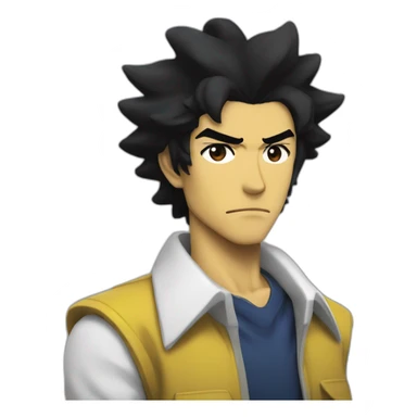 One Cowboy bebop white skin black hair angry sticker