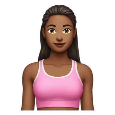 A girl wear a pink sport tank top sticker