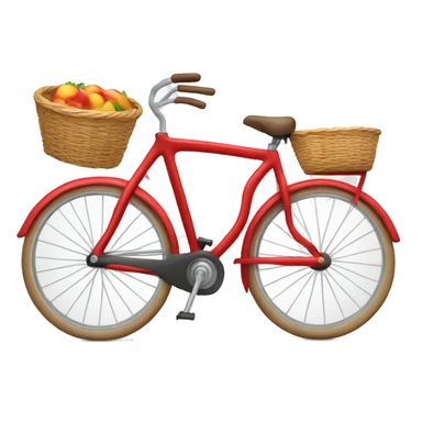 red bycycle with basket sticker