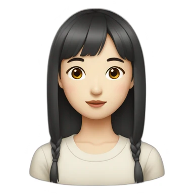 Korean girl with short bangs  sticker