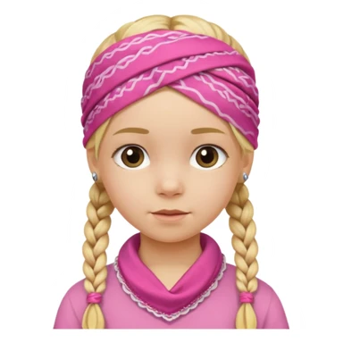 blonde girl child with braids and a pink bandana sticker