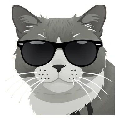 A cat wearing sunglasses sticker