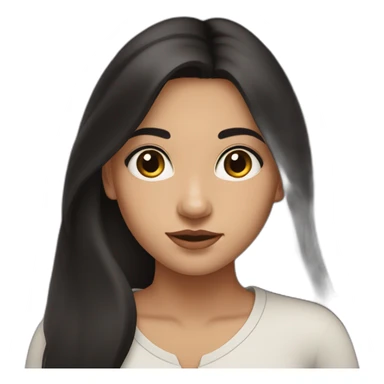 metis girl with dark brown eyes and long black Smooth hair sticker