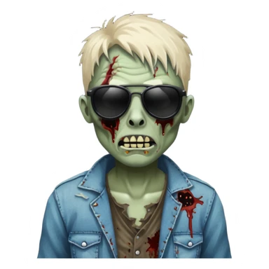 zombie with black sunglasses sticker