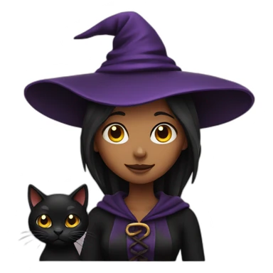 witch with black cat sticker