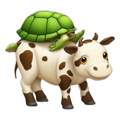 Tortue sur un vache sticker
