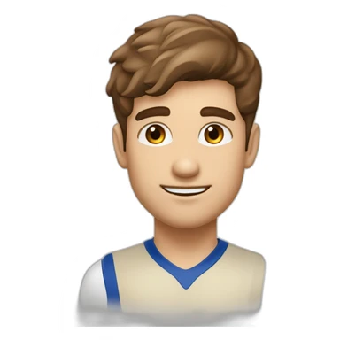 Victor couleur de peau beige tennisman cheuveux court marron yeux marrons sticker