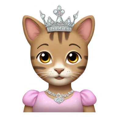 tabby with a princess tiara sticker