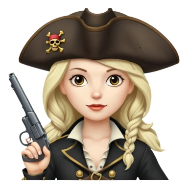 Lady Pirate With Gun. sticker