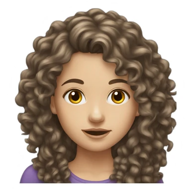 Brunette Long Curly white girl sticker