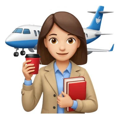 Create two emoji characters.

Left: a stressed student preparing for IELTS, holding books and coffee, tired face, exam stress.

Right: a happy confident student after IELTS, traveling abroad, airplane, university, freedom, smiling.

Style: Apple emoji, clean, simple, white background. sticker
