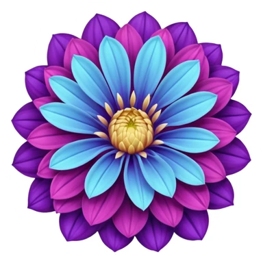 super realistic pink purple blue dahlia sticker