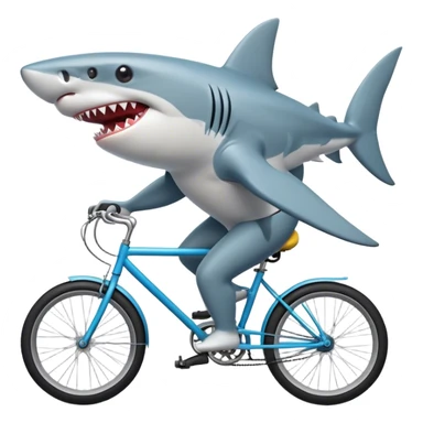 Shark on a bike  sticker