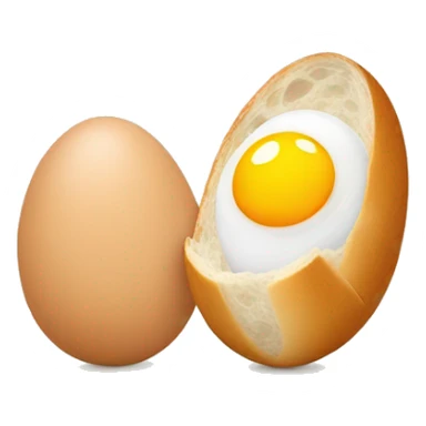 Two eggs standing upright with a baguette between them  sticker
