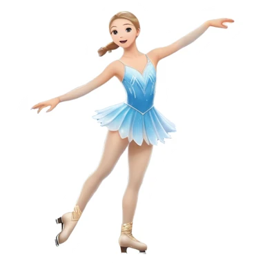 An icon showing The rink is illuminated by soft light beams, with cheering spectators in the stands. Snowflakes gently fall, adding to the magical atmosphere. a graceful figure skater performing a spin on the ice in a grand ice palace. Transparent background highlights elegance and artistry. sticker