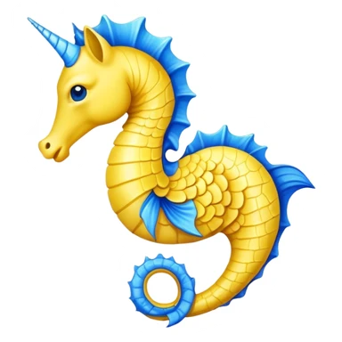 Hippocampe jaune et bleu  sticker