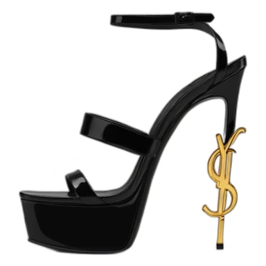 Ysl heel sandal  TRIBUTE PLATFORM SANDAL black PATENT LEATHER sticker