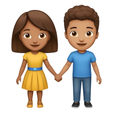 brownskin girl and lightskin boy holding hands sticker