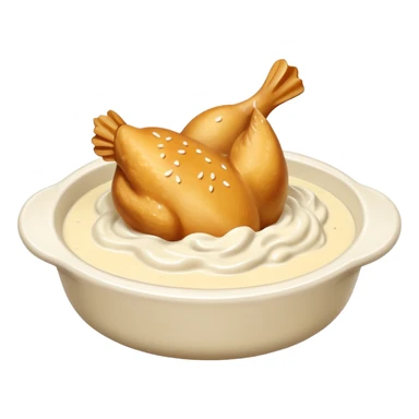 Make a emoji of cream on chicken sticker