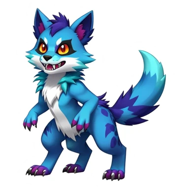 Edgy colorful anthro fursona Fakemon full body sticker