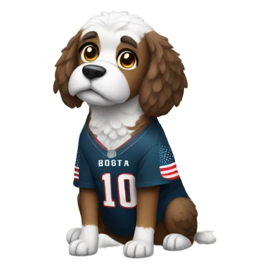 Dog wearing eagle jersey sticker