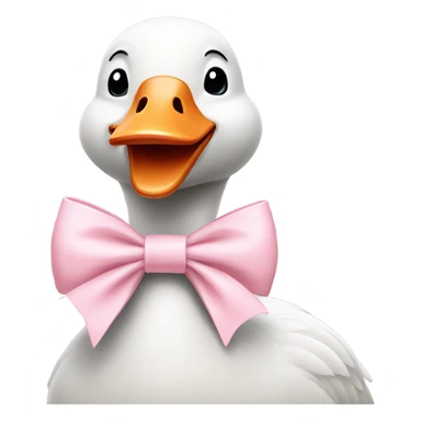 goose wearing light pink bow around its neck sticker