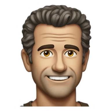 Young Mel Gibson portrait without smile sticker