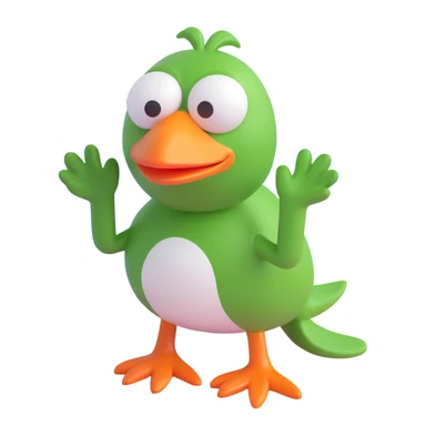 Pepe prie jūros 3D baltu fonu sticker