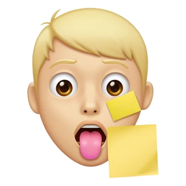 Tongue sticky note face shaking ￼ sticker