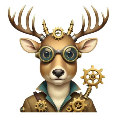 cinematic steam-punk -  hieronymus bosch phantasmagoric mutated creatures - hybrids of human-deer sticker