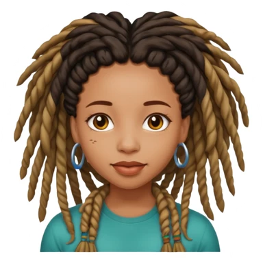 a pretty black girl with pretty locs sticker