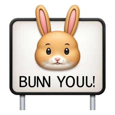 make a white billboard with the text “bun you” inside lt sticker