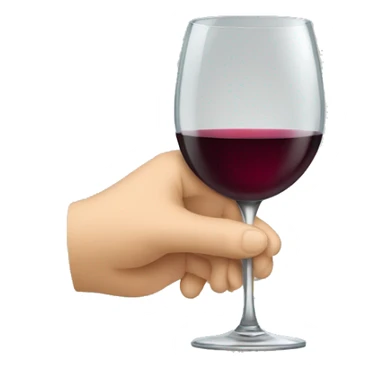 wine glass with hand sticker