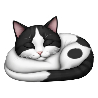 Black and white Devon cat sleeping sticker