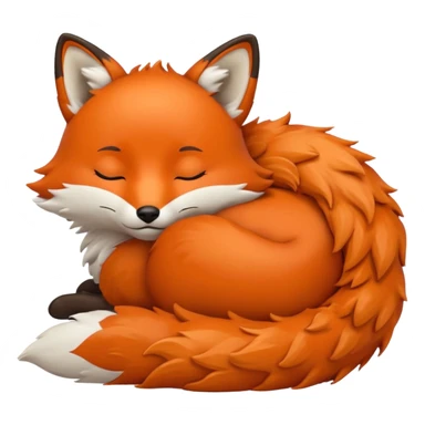 a sleeping fox  emoji sticker