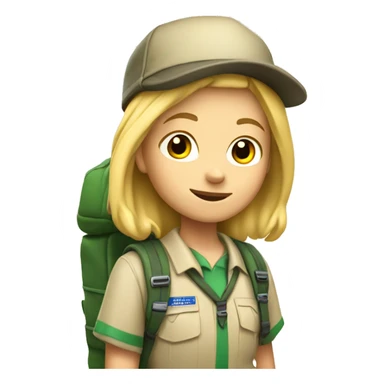 blonde scout girl with backpack sticker