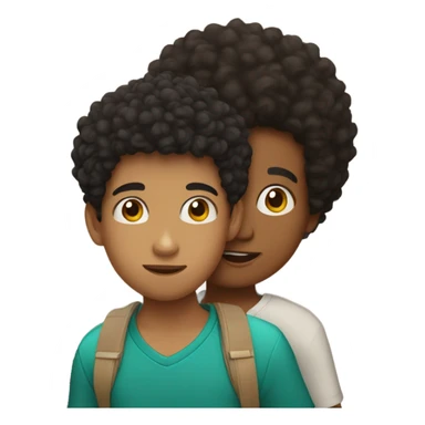 Boy afro kissing boy Mexican sticker