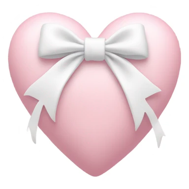 Pastel pink heart with white bow sticker